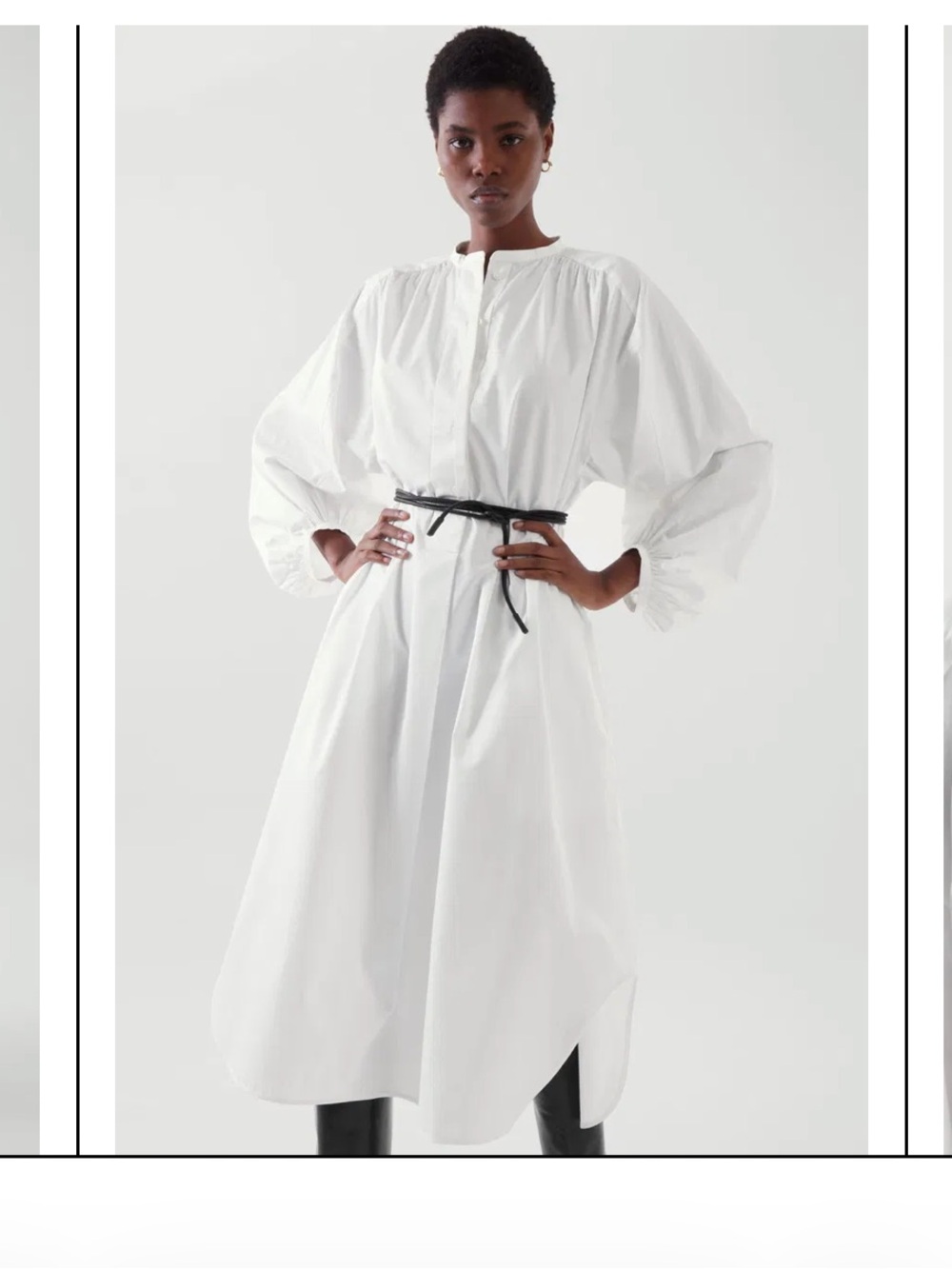 COS White Cotton Maxi Shirt Dress